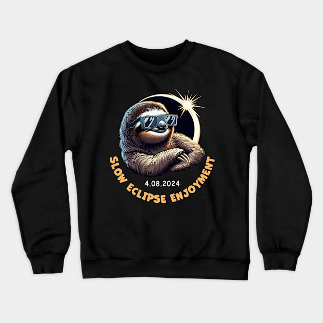 Slow Eclipse Enjoyment. 2024 Solar Eclipse. Crewneck Sweatshirt by SergioArt